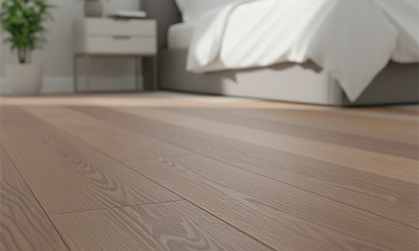 Luxury vinyl plank flooring in bedroom at Atlantic Community Memphis duplex rentals.